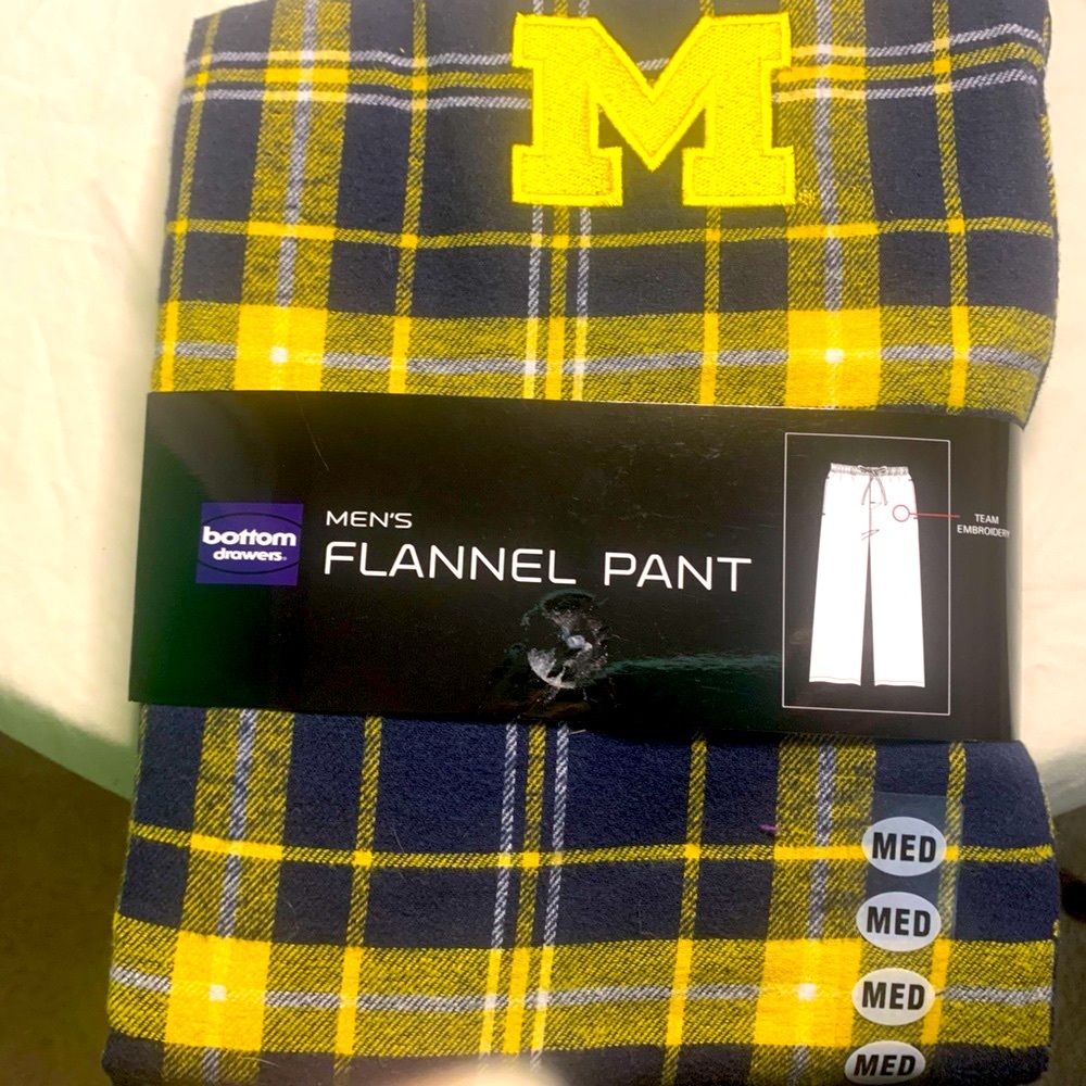 Michigan wolverines men’s PJ flannel pants 100% cotton flannel sleep pants